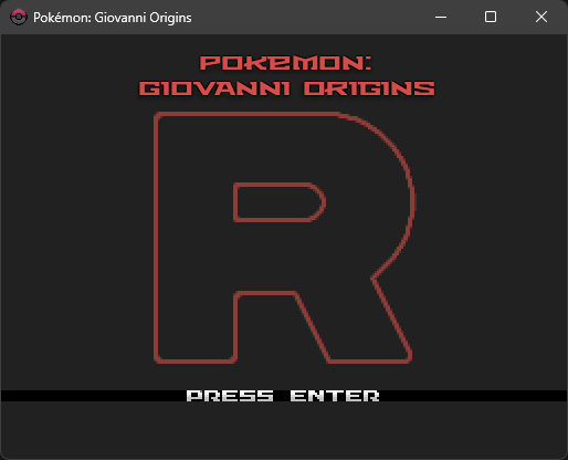 Pantalla de inicio sacada del blog de donde encontré el fangame, es el logo del Team Rocket con el nick del creador del juego